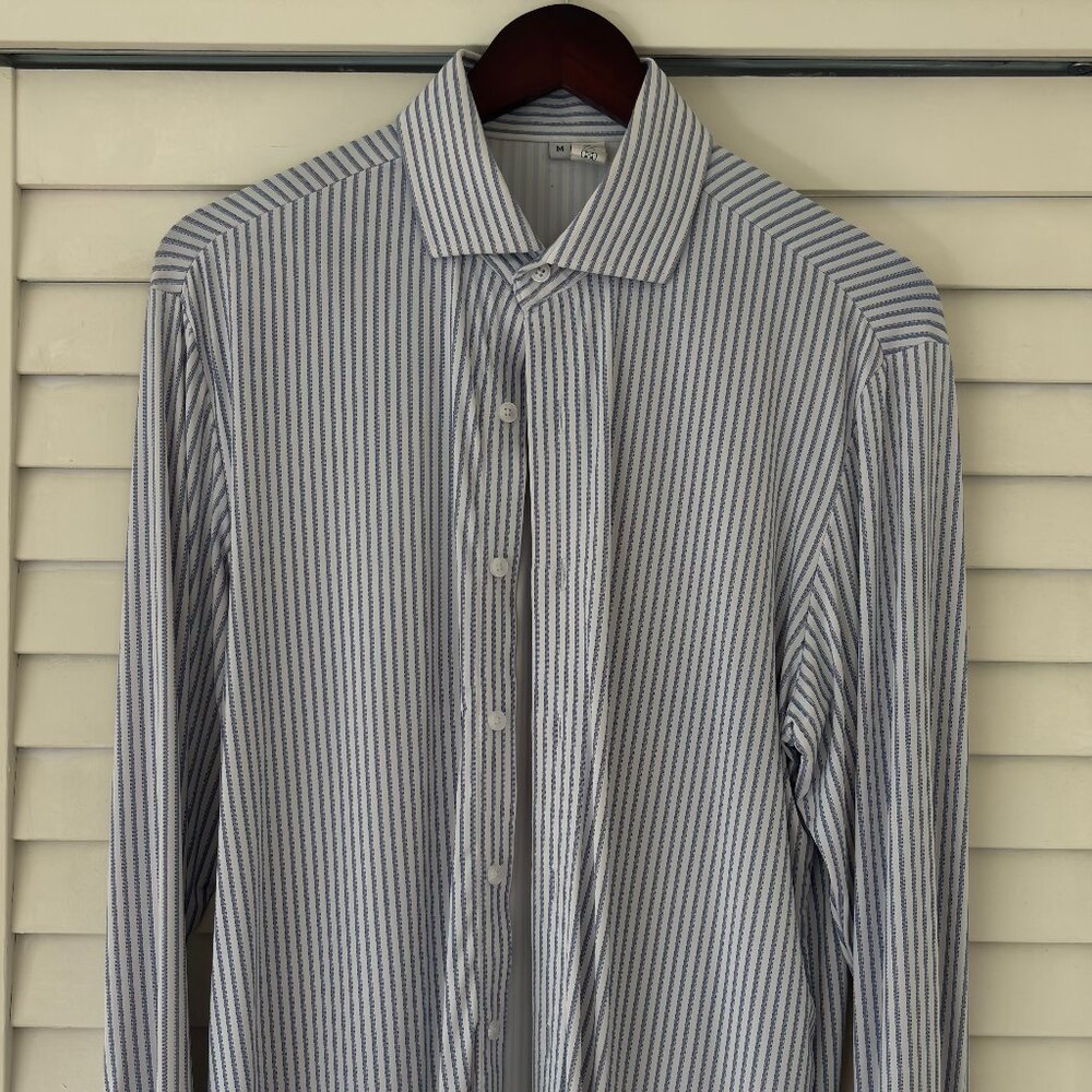 State And Liberty Button Down "The Wilfred" Sport Shirt - Blue & White Striped